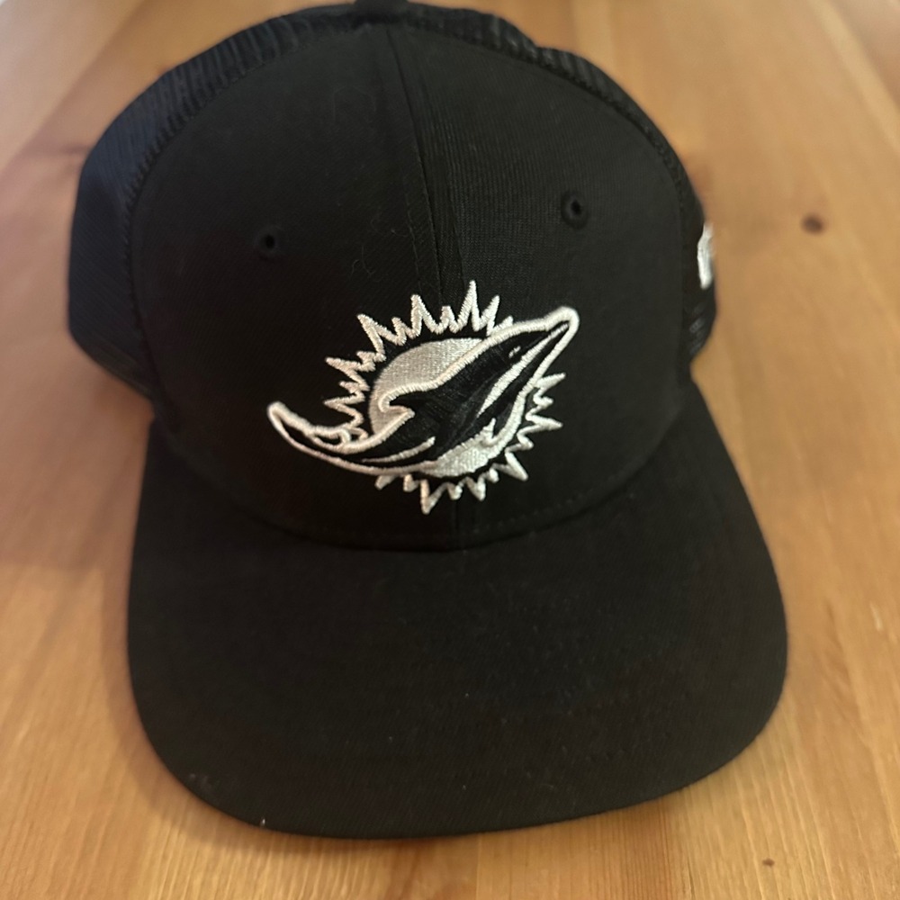 Miami Dolphins New Era Black Mesh Snapback Hat NFL Adjustable Cap 209920-242